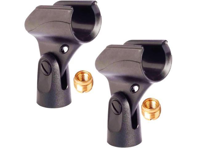 2-Pack Microphone Clip Break Resistant Stand Adapter for Handheld Wired Mics with ¾' Barrel Diameter 5 Core MC 05 2PCS