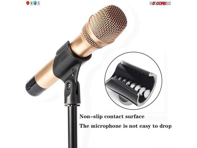 2-Pack Microphone Clip Break Resistant Stand Adapter for Handheld Wired Mics with ¾' Barrel Diameter 5 Core MC 05 2PCS