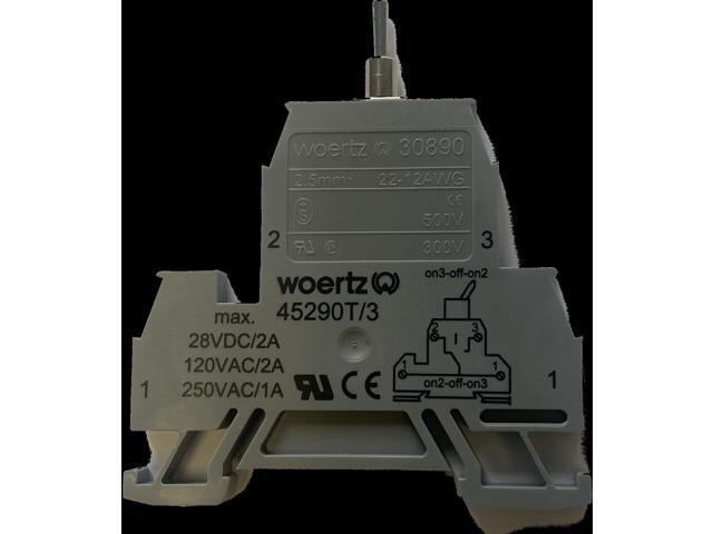 3 position toggle switch terminal block din rail mountable without 30892 end cover