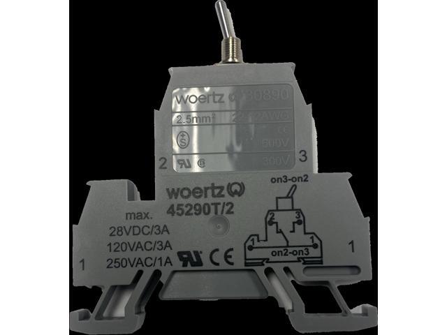 2 position toggle switch terminal block din rail mountable without 30892 end cover