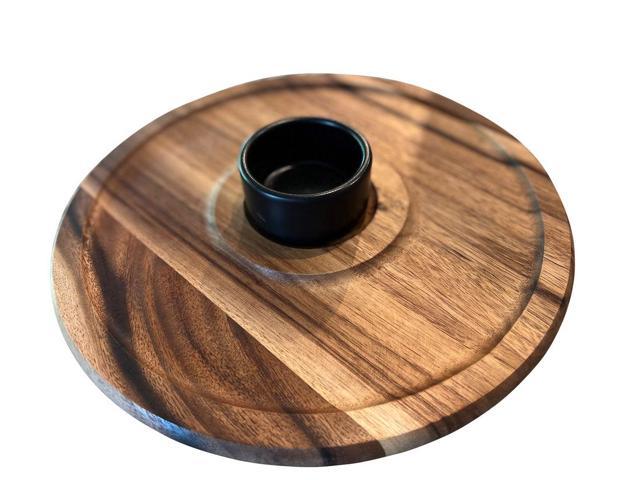 Photos - Salad Bowl / Serving Platter Kalmar Home Chin n Dip with Black Ceramic Bowl 746155764892
