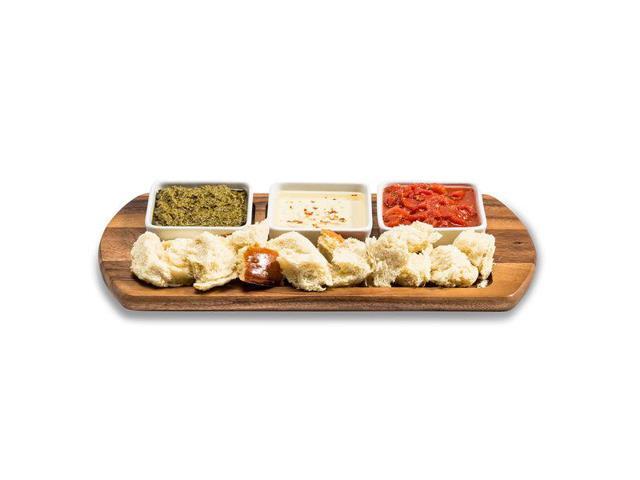 Kalmar Home Charcuterie / Serving Tray with 3 Square Ceramic White Bowls