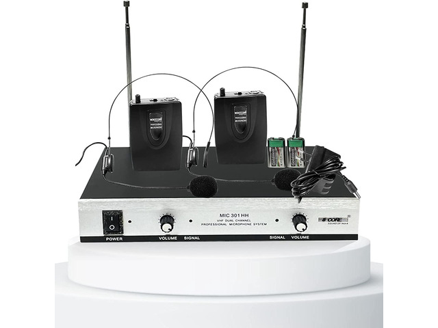 5Core VHF Dual Channel DIGITAL Wireless Microphone System Receiver 2x Hand Mic WM 301 HH