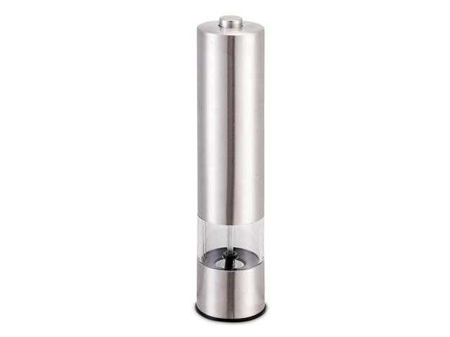 Stainless Steel Electric Salt Pepper Grinder Adjustable Coarseness Battery Operated Refillable - Chrome - One size