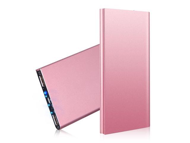 20K mAh Ultra-Thin Power Bank Dual USB Phone Charger - Rose Gold - One size