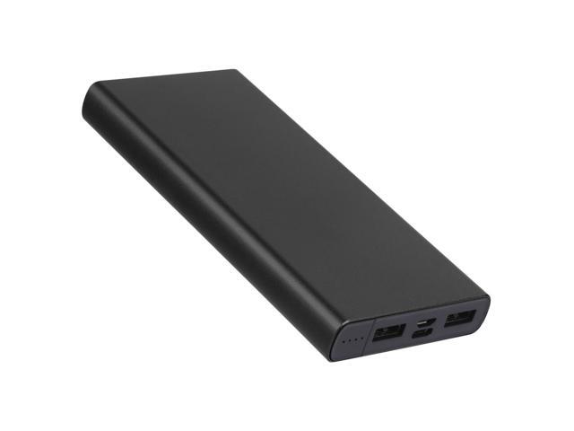20000mAh Power Bank Dual USB Type-C Micro USB External Battery - Black - One size