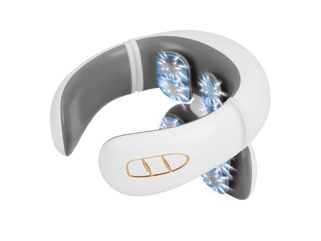 Fresh Fab Finds EMS Neck Massager Heat Cordless 6 Modes Remote - White - 8-head