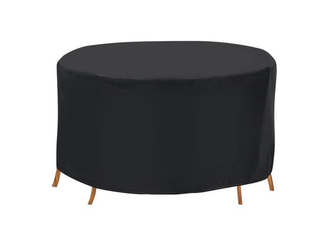 Fresh Fab Finds 73x43in Circular Table Cover UV Outdoor Protector - Black - 4-Seat
