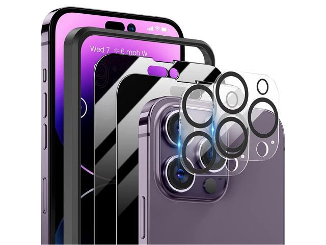 Fresh Fab Finds 2Pcs Privacy Screen + 2Pcs Lens Protector for iPhone 14 Series - Black - One size