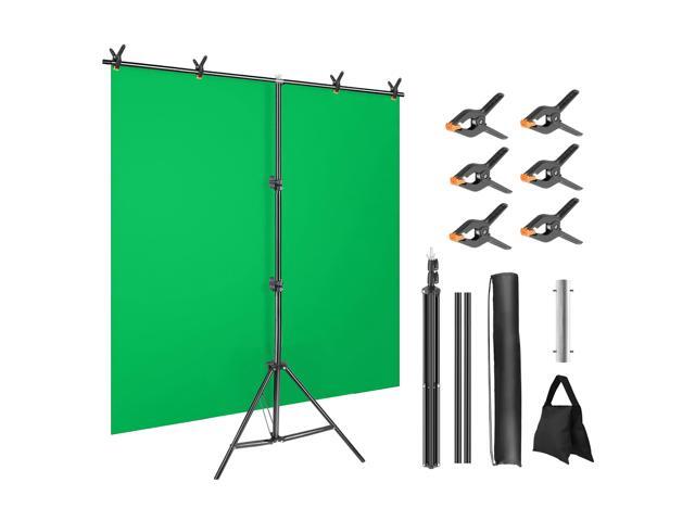 Fresh Fab Finds 5x6.5ft T-Shape Photo Backdrop Stand Kit w/ Clamps & Bag - Black - One size