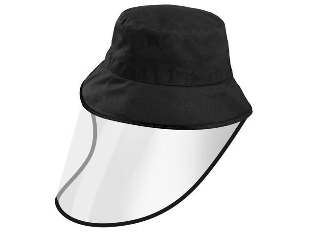 Fresh Fab Finds Fishman Hat Protective Face Shield Removable Sun Bucket Cap Face Cover Protect Against UV Spitting Saliva Dust Wind - Black One size