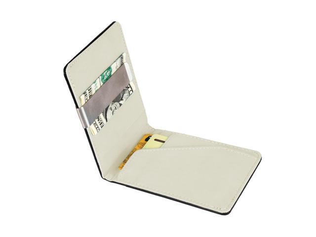 Fresh Fab Finds Unisex PU Leather Wallet RFID Blocking Slim Bifold Credit Card Holder with Money Clip White One size