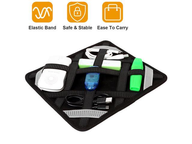 Fresh Fab Finds Tablet Case Organizer Elastic Band Tablet Sleeve For 9.7in Tablets w/ Double-sided Design For Mouse Earphone Card Black One size