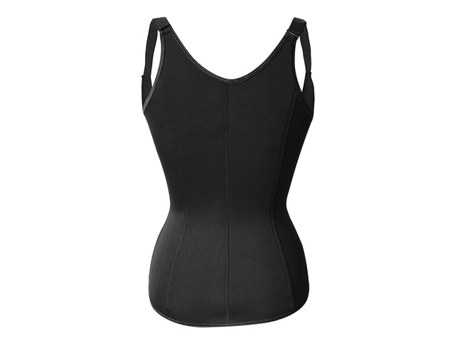 Fresh Fab Finds Zippered Waist Trainer Corset Waist Tummy Control Body Shaper Cincher Back Support with Adjustable Straps for Women Black Medium