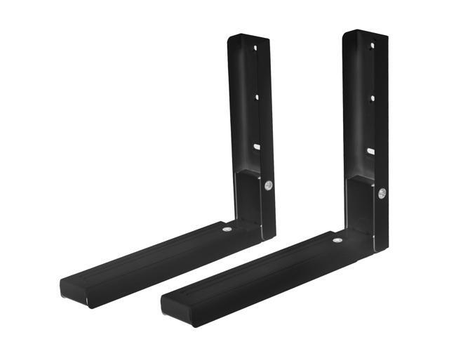 Fresh Fab Finds 2Pcs Adjustable Wall Mount Microwave Brackets Heavy Duty Carbon Steel Cradle - Black - One size