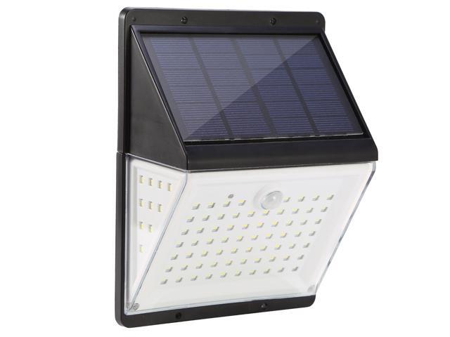 Fresh Fab Finds 88LED Solar Wall Light w/ Motion & Sound Sensor, 2.5m Cable - Black - One size