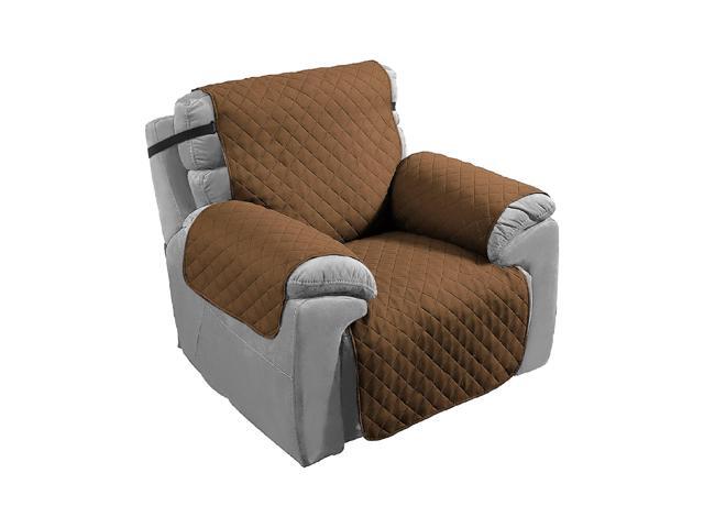 Fresh Fab Finds Reversible Sofa Cover w/ Straps Water-Resistant for Pets/Kids - Chocolate - 1 seat