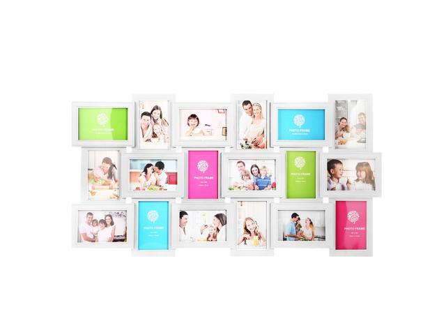 Fresh Fab Finds 12/18 Photo Collage Frame Set for 4x6in Pictures w/ Glass Cover - White - One size