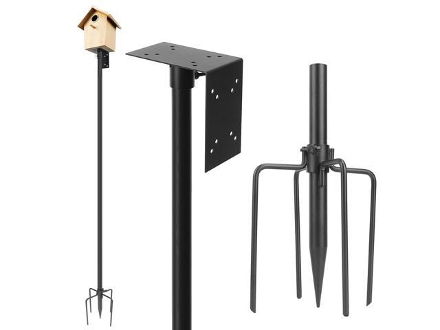 Fresh Fab Finds 78.7in Adjustable Bird Feeder Pole Mount Kit w/ 5 Prongs Base - Black - One size