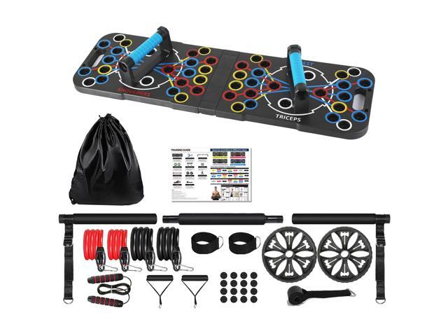 Fresh Fab Finds Multifunction Push Up Board Kit with 15 Fitness Accessories - Black - One size