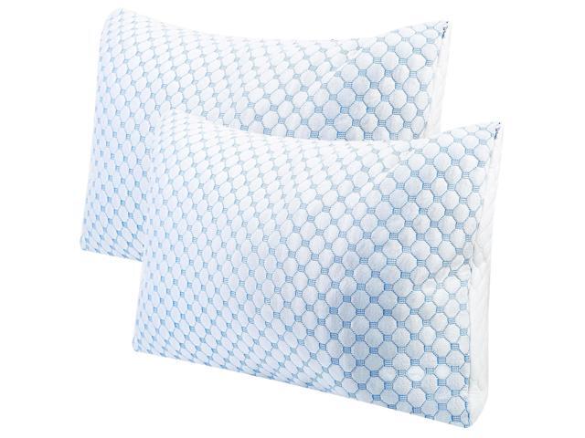 Fresh Fab Finds Cooling Gel Memory Foam Bed Pillow Ventilated Heat-Reducing Washable Cover - Blue - King