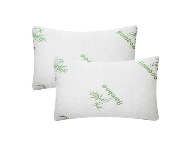 Fresh Fab Finds Bamboo Memory Foam Shredded Pillow Hypoallergenic with Washable Cover - White - Queen