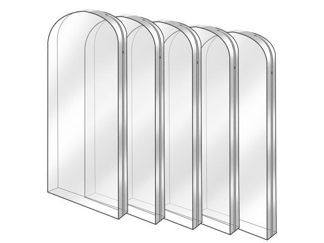 Fresh Fab Finds 5Pk 60in Garment Bags Clear Waterproof Hanging Dustproof Suit Covers - Black - Large