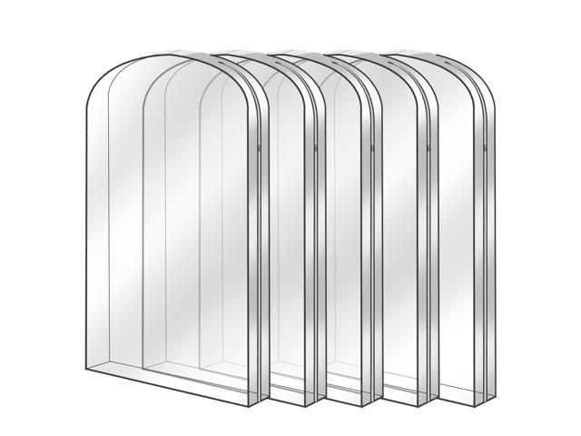 Fresh Fab Finds 5Pk 40in Garment Bags Clear Waterproof Hanging Dustproof Suit Covers - Black - Small