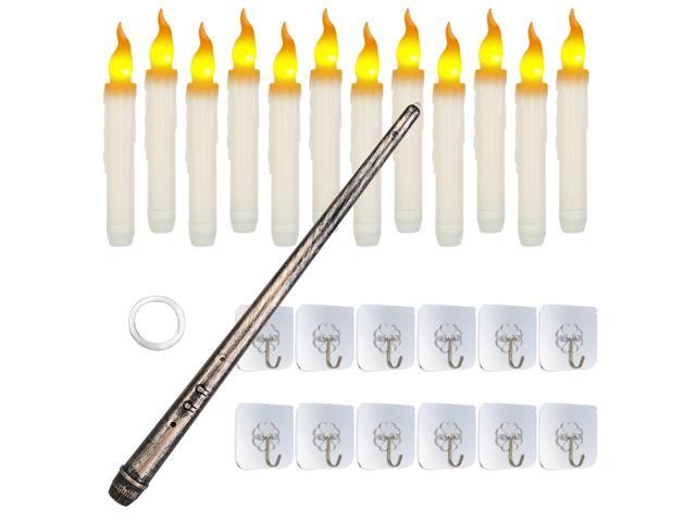 Fresh Fab Finds 12 Flameless Floating Candles LED Magic Hanging Battery w/ Remote - Yellow -