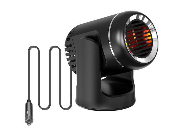Fresh Fab Finds 12V 120W Car Heater Fan 2-in-1 Heating/Cooling w/ 4.92ft Cord, Rotatable - Black - 12V