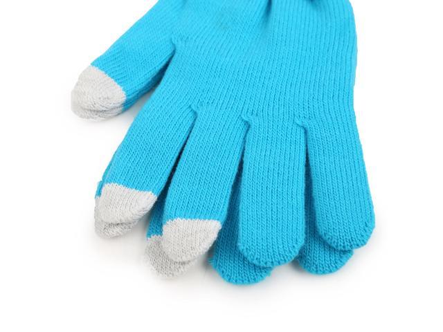 Fresh Fab Finds Unisex Winter Knit Gloves Touchscreen Windproof Warm for Cycling & Skiing - Blue - One size