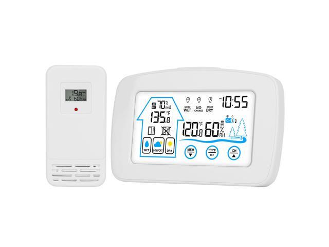 Fresh Fab Finds Wireless Weather Station w/ Clock, Indoor/Outdoor Sensor, Temp & Humidity Monitor - White - One size