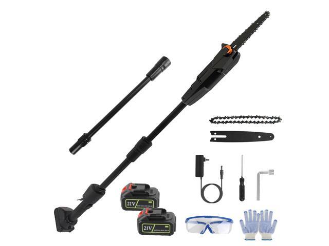 Fresh Fab Finds Cordless Pole Saw 6in, 7.4FT Extendable w/ 2 Batteries, 35FT/S Cutting Speed - Black