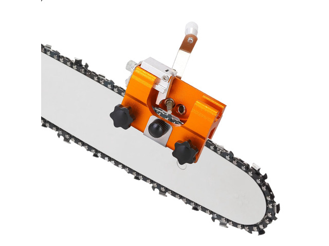 Fresh Fab Finds Chainsaw Chain Sharpening Jig Hand Crank Sharpener Kit for Electric Saws - Orange - One size