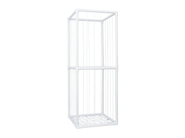Fresh Fab Finds Stuffed Animal Storage Cage w/ Elastic Bands, Standing Plush Organizer for Kids - White - One size
