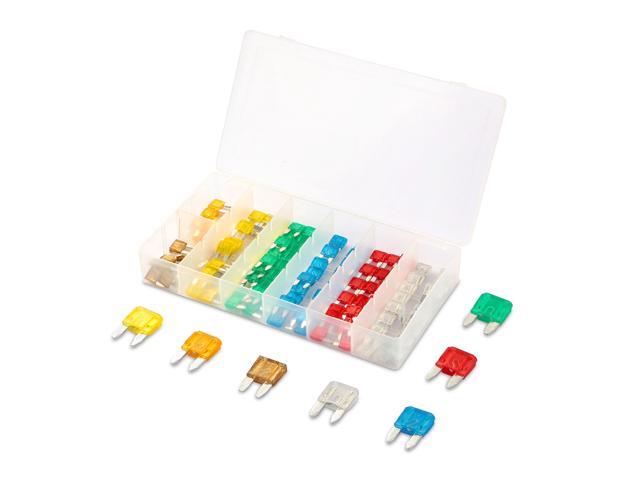 Fresh Fab Finds 120Pcs Mini Auto Blade Fuse Set Assorted Standard Blade Fuse Kit 5A 7.5A 10A 15A 20A 25A 30A for Car Truck - White - One size