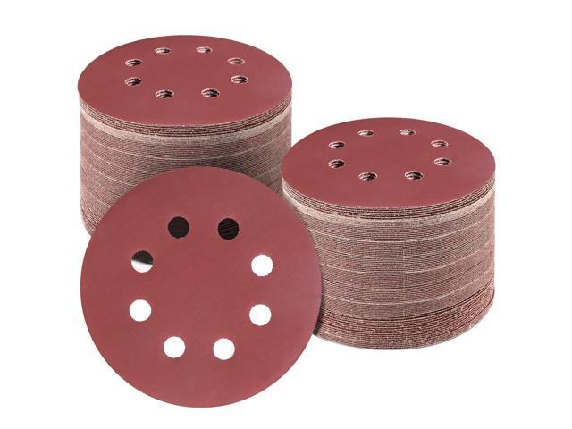 Fresh Fab Finds 120Pack 5 Inch 8 Hole Round Sandpapers Random Orbital Sander Pads Sanding Discs 2000Grit - Red - One size