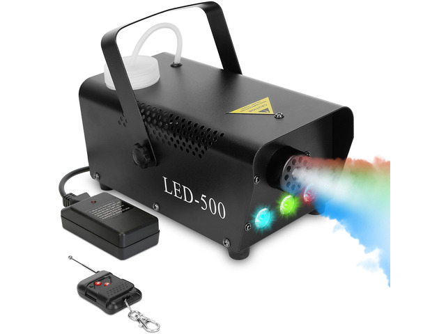 Fresh Fab Finds 400W Fog Machine RGB LED Party Club DJ Fogger Rapid Heating Remote Control Wedding Stage Smoke Machine - Black - One size