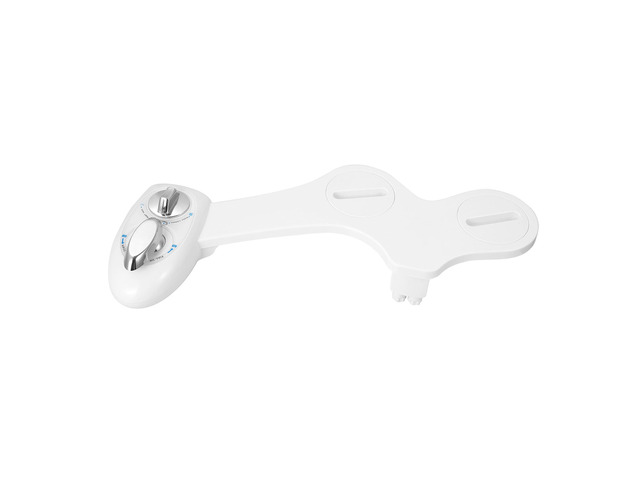 Fresh Fab Finds Cold Water Spray Bidet Self-Cleaning Dual Nozzle Bidet/Feminine Wash Non-Electric Mechanical Toilet Seat Cover - White - One size