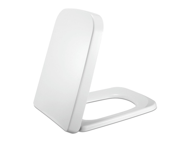 Fresh Fab Finds Square Toilet Seat with Grip-Tight Seat Bumpers Heavy-Duty Quiet-Close Quick-Release Easy Cleaning White UK - White - One Size