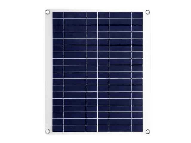 Fresh Fab Finds Outdoor Solar Panel 12V 25W Car Battery Charger IP68 Waterproof w/ 3.0A Dual USB Charging Clip Line For RV Car Boat - White - One Size