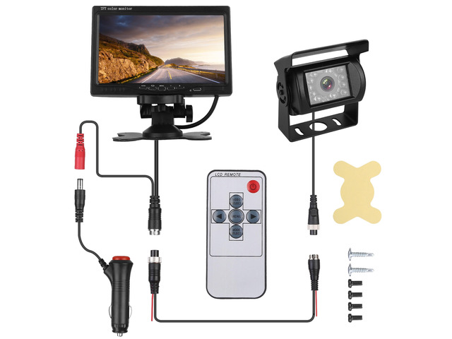 Fresh Fab Finds 7In Screen Backup Camera System Vehicle Rear View Monitor Kit IP67 Waterproof Car Parking Reverse System with Night Vision for Car...