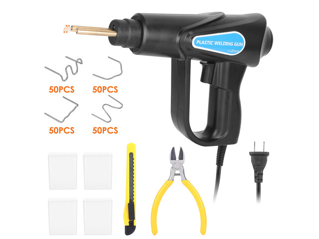 Fresh Fab Finds 70W Plastic Welder Car Bumper Repair Kit Hot Stapler Welding Gun Plastic Repair Machine Soldering Tool with 200 Staples Pliers...