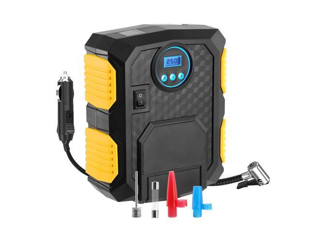 Fresh Fab Finds Tire Inflator 12V DC 120W 150PSI Tire Pump w/LCD Electric Air Compressor Pump 25L/Min Large Air Flow - Black - One size