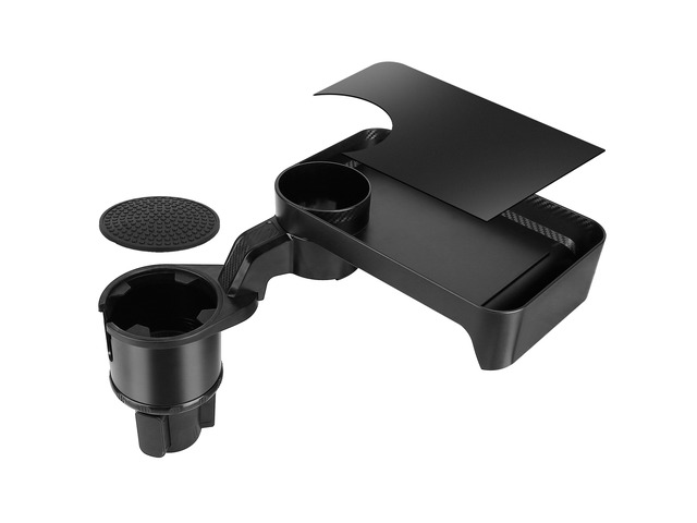 Fresh Fab Finds Car Cup Holder Tray 360° Rotating Car Bottle Holder Expander Adapter Multifunctional Water Cup Mount Stand with Detachable Tray -...