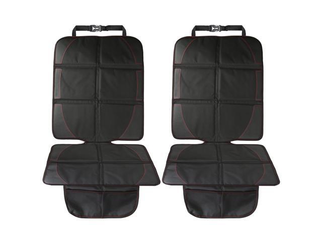 Fresh Fab Finds 2 Packs Car Seat Protector Cushion Mat Pad with Thick Padding Protector for Child Baby Car Seat Mesh Pockets Non-slip - Black - One...
