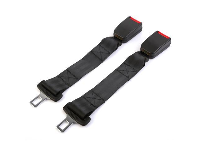 Fresh Fab Finds 2Pcs Car Seat Belt Extender 14.37in Buckle Tongue Webbing Extension Safety Belt Auto Belt Clip Lengthening - Black - One size