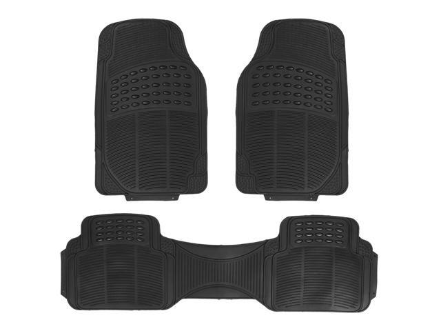 Fresh Fab Finds 3Pcs Automotive Floor Mats Set Front Rear PVC Rubber Floor Mats Heavy Duty Drive Vehicle Car Mats with Trimmable Design Fit Most...