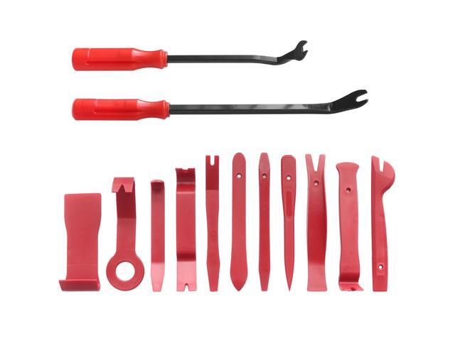 Fresh Fab Finds 13 Pcs Car Trim Removal Tool Auto Door Panel Clip Dash Plastic Interior Radio Body Open Pry Kit - Red - One Size