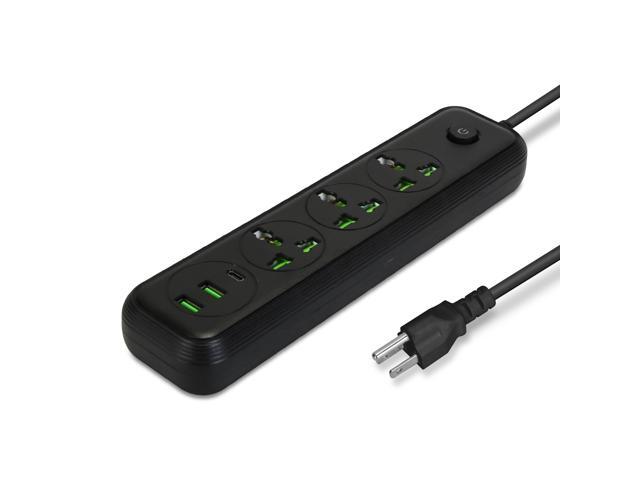 Fresh Fab Finds Power Strip with 5.9FT Extension Cord 3 AC Outlets and 2 USB A Ports 1 USB C Port 2500W Wall Mount Outlet Extender For Home Office...